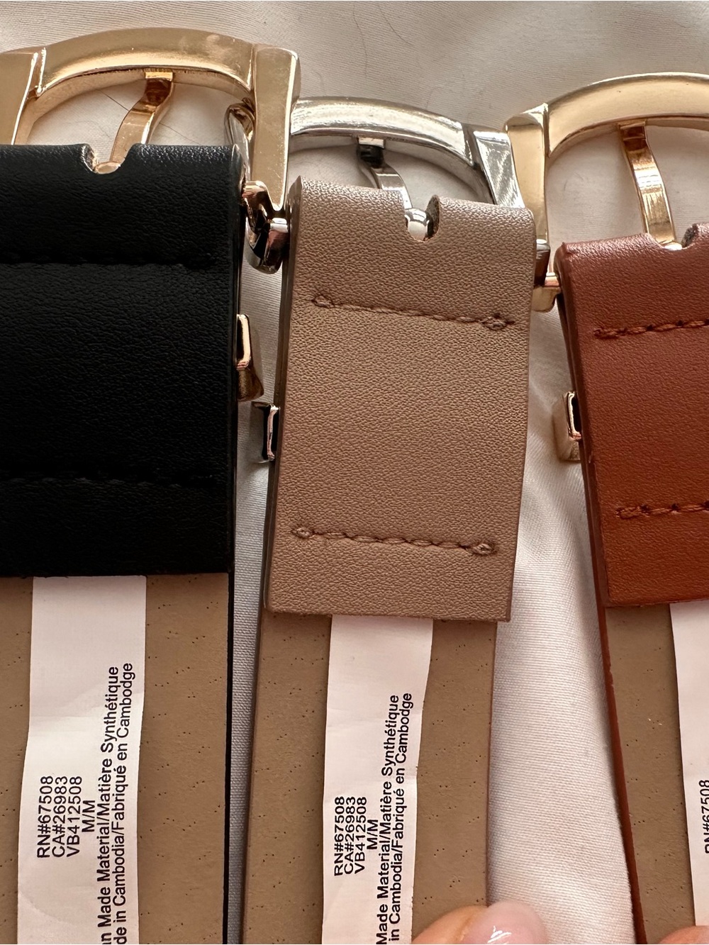 Vince Camuto Women's Leather Belt Set in Black, Taupe, Brown - Picture 4 of 6